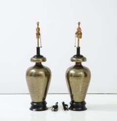 Pair of 1960s Large Hammered Brass Lamps  - 2418114