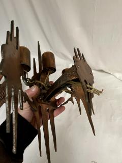 Pair of 1960s sculptural Brutalist sconces - 3959372