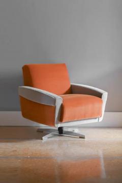 Pair of 1960s swivel armchairs covered in Dedar fabric - 3420445