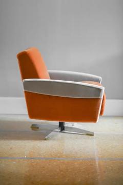 Pair of 1960s swivel armchairs covered in Dedar fabric - 3420459