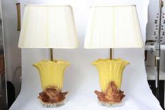 Pair of 1970s Ceramic and Lucite Table Lamps - 1803162