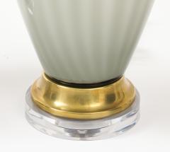 Pair of 1970s Dove Grey Murano Glass Lamps  - 4716051