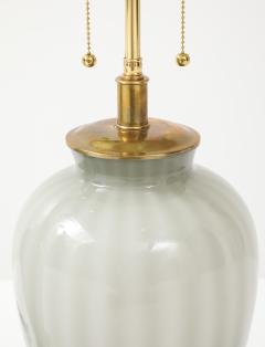 Pair of 1970s Dove Grey Murano Glass Lamps  - 4716052