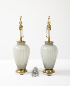 Pair of 1970s Dove Grey Murano Glass Lamps  - 4716053