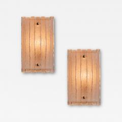 Pair of 1970s Hoffmeister Leuchten Sculptural Glass Wall Lamps - 4633084