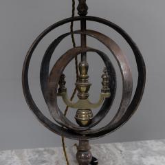 Pair of 1970s Iron and Brass Astrolabe Table Lamps France - 4073597