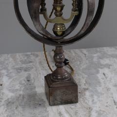 Pair of 1970s Iron and Brass Astrolabe Table Lamps France - 4073598