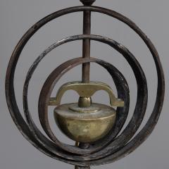 Pair of 1970s Iron and Brass Astrolabe Table Lamps France - 4073599