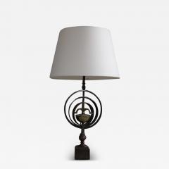 Pair of 1970s Iron and Brass Astrolabe Table Lamps France - 4074626