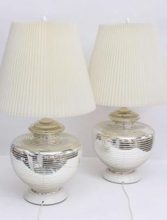 Pair of 1970s Mercury Glass Globe Table Lamps - 1798554