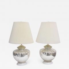 Pair of 1970s Mercury Glass Globe Table Lamps - 1798926