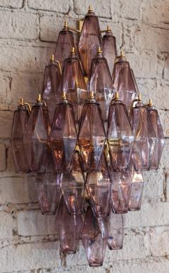 Pair of 1970s Murano Sconces with Amethyst Polyhedron Glass - 914081