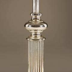 Pair of 1980s American chrome ribbed table lamps - 3226770