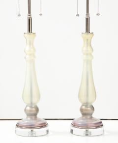 Pair of 1980s Glass candlestick Lamps - 2854802