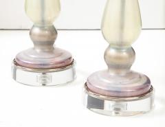 Pair of 1980s Glass candlestick Lamps - 2854803