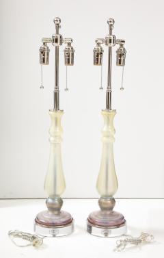 Pair of 1980s Glass candlestick Lamps - 2854807