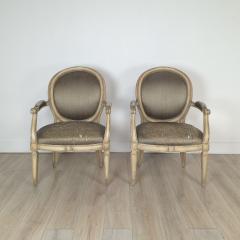 Pair of 1980s Randolph Hein Italian Painted Chairs in Louis XVI Style - 4156443