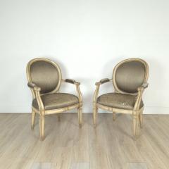 Pair of 1980s Randolph Hein Italian Painted Chairs in Louis XVI Style - 4156444