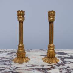 Pair of 1980s gilded brass candlesticks - 4316554