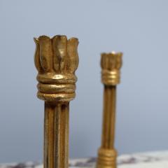 Pair of 1980s gilded brass candlesticks - 4316555