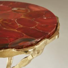 Pair of 1980s red agate side tables - 2448268