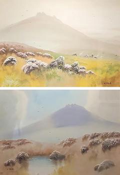 Pair of 19C J Saile Scottish Highland Watercolors - 2060109