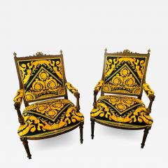 Pair of 19th 20th Century Louis XVI Style Carved Armchairs - 2988646