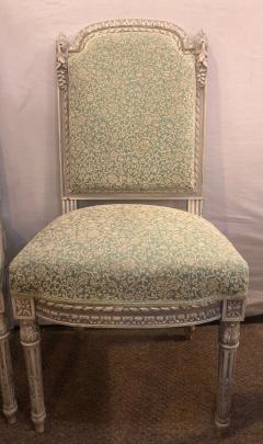 Pair of 19th 20th Century Paint Decorated Louis XVI Style Swedish Side Chairs - 2991370