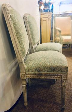 Pair of 19th 20th Century Paint Decorated Louis XVI Style Swedish Side Chairs - 2991378