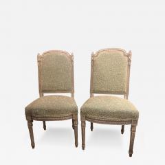 Pair of 19th 20th Century Paint Decorated Louis XVI Style Swedish Side Chairs - 3018073