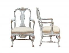 Pair of 19th C Baroque Swedish Armchairs - 4623958