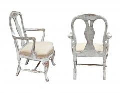 Pair of 19th C Baroque Swedish Armchairs - 4623959
