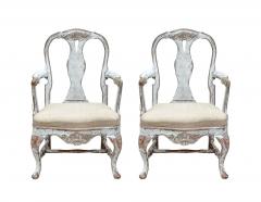 Pair of 19th C Baroque Swedish Armchairs - 4627024