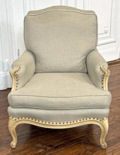 Pair of 19th C Style Louis XV Style Bergere Armchairs - 3639541