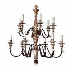 Pair of 19th Century 12 Lite Tuscan Silverleaf Chandeliers - 4552589