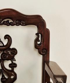 Pair of 19th Century Chinese Rosewood Throne Chairs circa 1900 - 4238124
