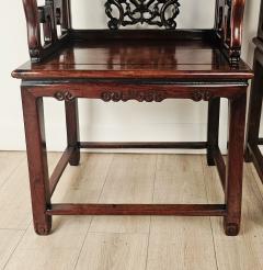 Pair of 19th Century Chinese Rosewood Throne Chairs circa 1900 - 4238127