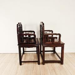 Pair of 19th Century Chinese Rosewood Throne Chairs circa 1900 - 4238129