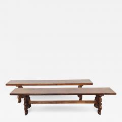 Pair of 19th Century Continental Benches - 2813450
