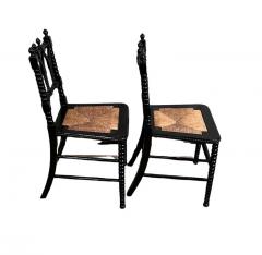 Pair of 19th Century Ebonized Side Chairs - 2808438
