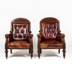 Pair of 19th Century English Oak Armchairs - 3611514