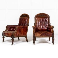 Pair of 19th Century English Oak Armchairs - 3611515