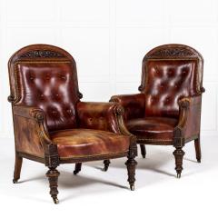 Pair of 19th Century English Oak Armchairs - 3611523
