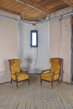 Pair of 19th Century French Empire Mahogany Wing Back Armchairs - 1300573