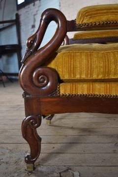Pair of 19th Century French Empire Mahogany Wing Back Armchairs - 1300574