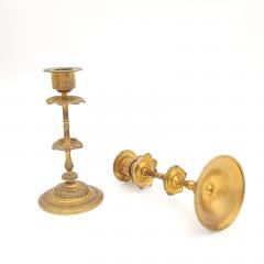 Pair of 19th Century French Gilt Bronze Candlesticks - 3876101