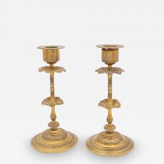 Pair of 19th Century French Gilt Bronze Candlesticks - 3881225