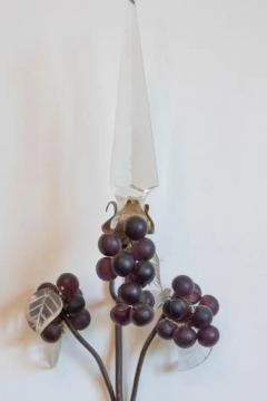 Pair of 19th Century French Grape and Crystal Wall Sconces - 4116975