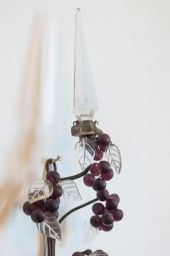 Pair of 19th Century French Grape and Crystal Wall Sconces - 4116977