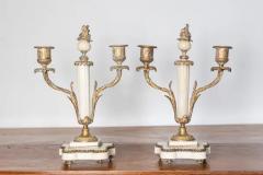 Pair of 19th Century French Neoclassical Marble and Gilt Bronze Candelabras - 4019880